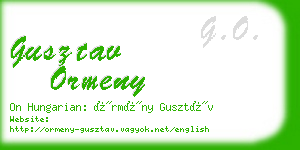 gusztav ormeny business card